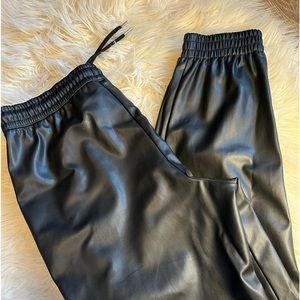 Zara faux leather jogger style pants